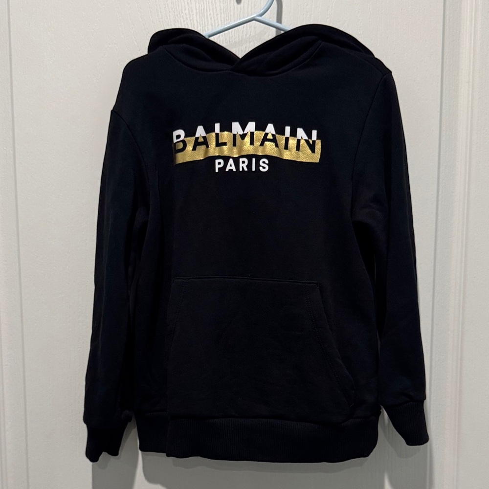 Balmain Black Sweatshirt with Gold Accents